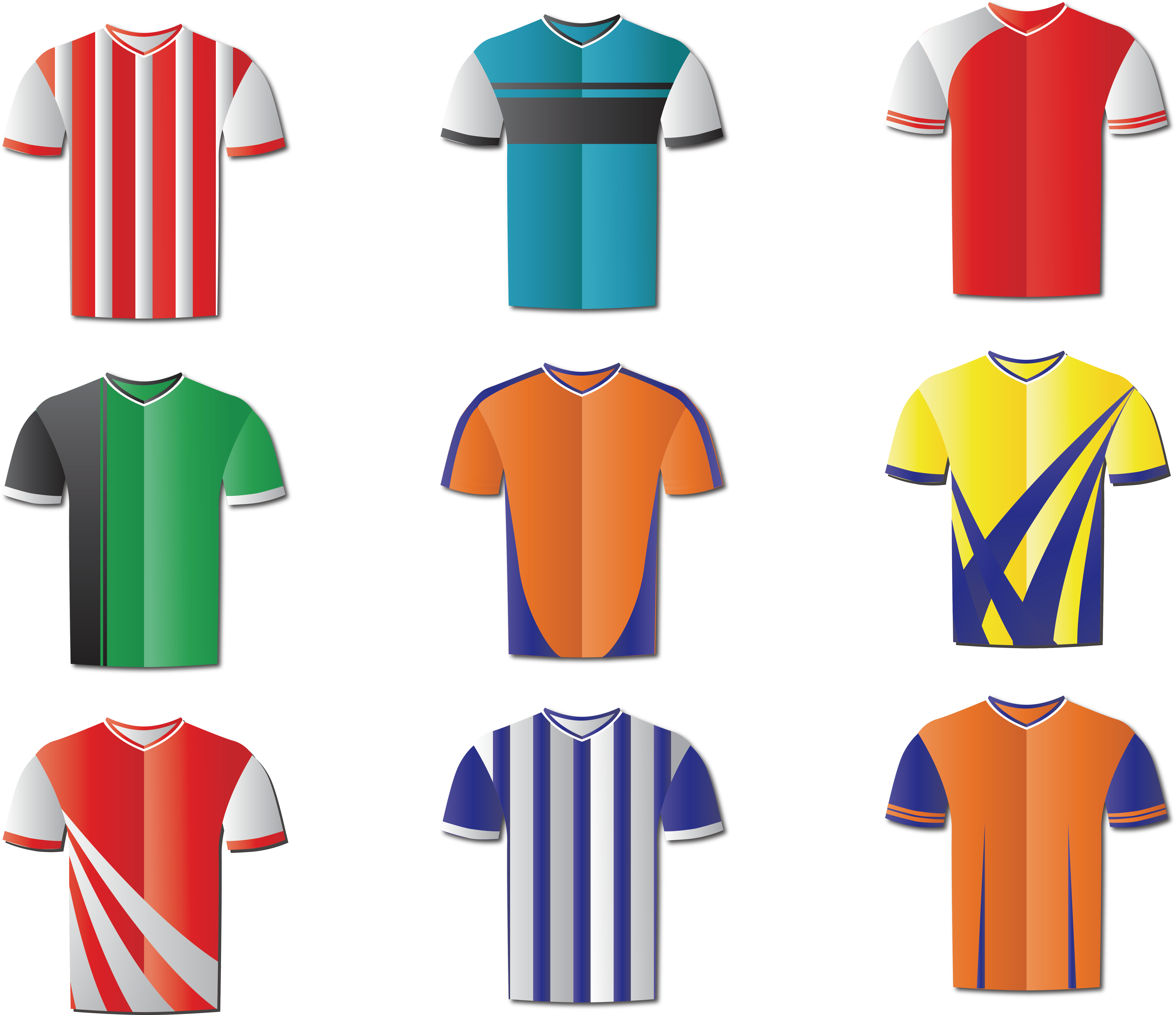 T Shirt Football Sportswear - Soccer Cartoon T Shirts Clipart (6172x5259), Png Download