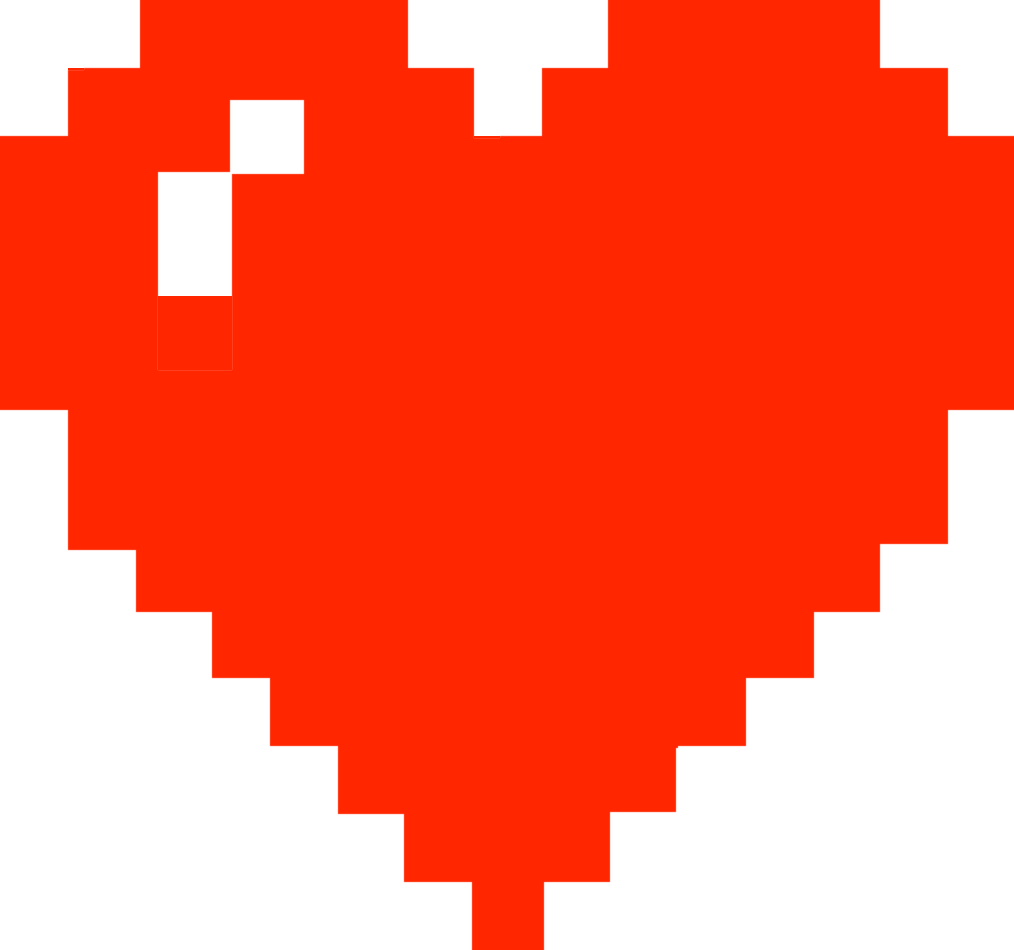 8 Bit Heart Gif Clipart (1014x950), Png Download
