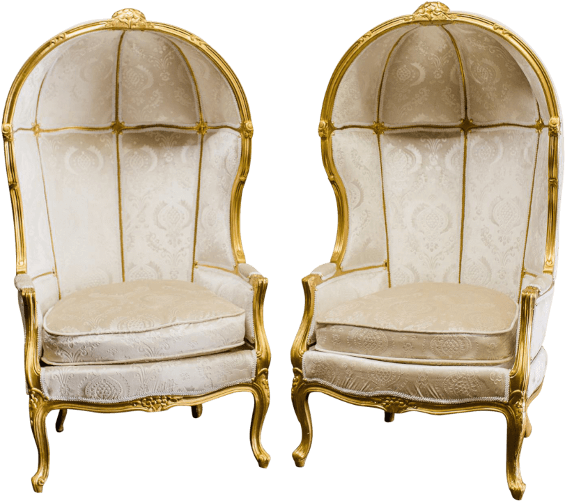 Gold & Ivory Balloon Chairs - Chair Clipart (900x798), Png Download