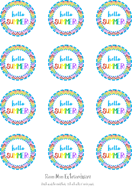 These "hello Summer " Tags Are So Cute For End Of The - Circle Clipart (505x715), Png Download