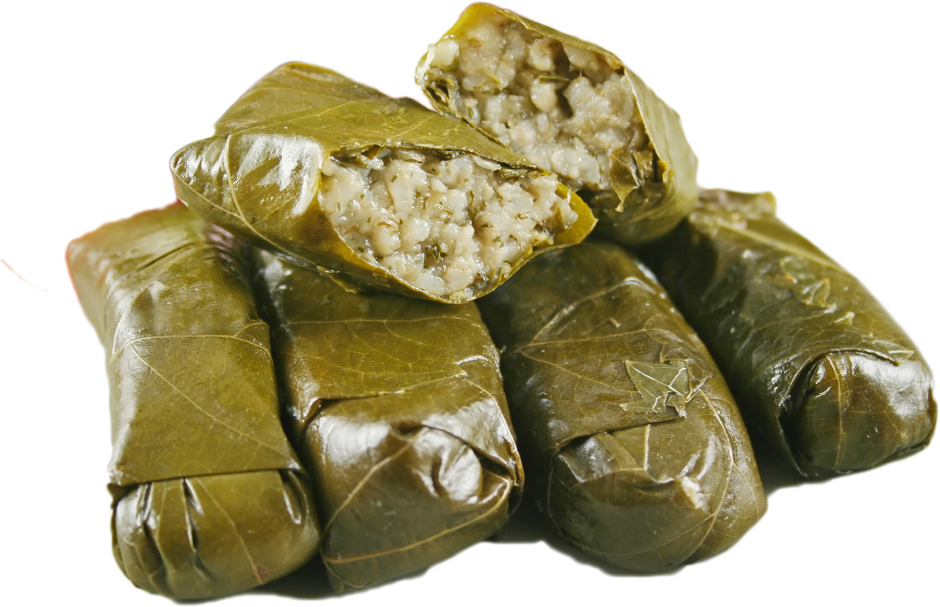 Grape Leaves Stuffed With Rice, Onions, And Tomatoes, - Greek Dolmades Clipart (2000x1444), Png Download