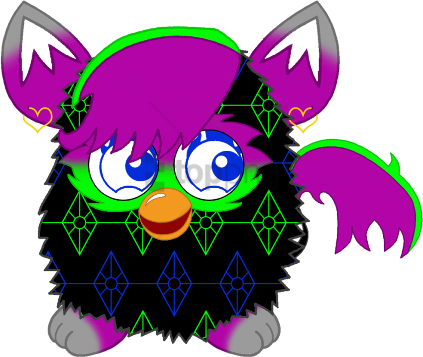 Free Png Neon Glitter Moziru Gif Png Image With Transparent - Furby Cartoon Clipart (850x717), Png Download
