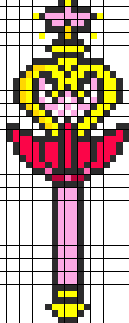 Sailor Mini Moon Wand Perler Bead Pattern / Bead Sprite - Central City Brewing Co Ltd Clipart (420x1050), Png Download
