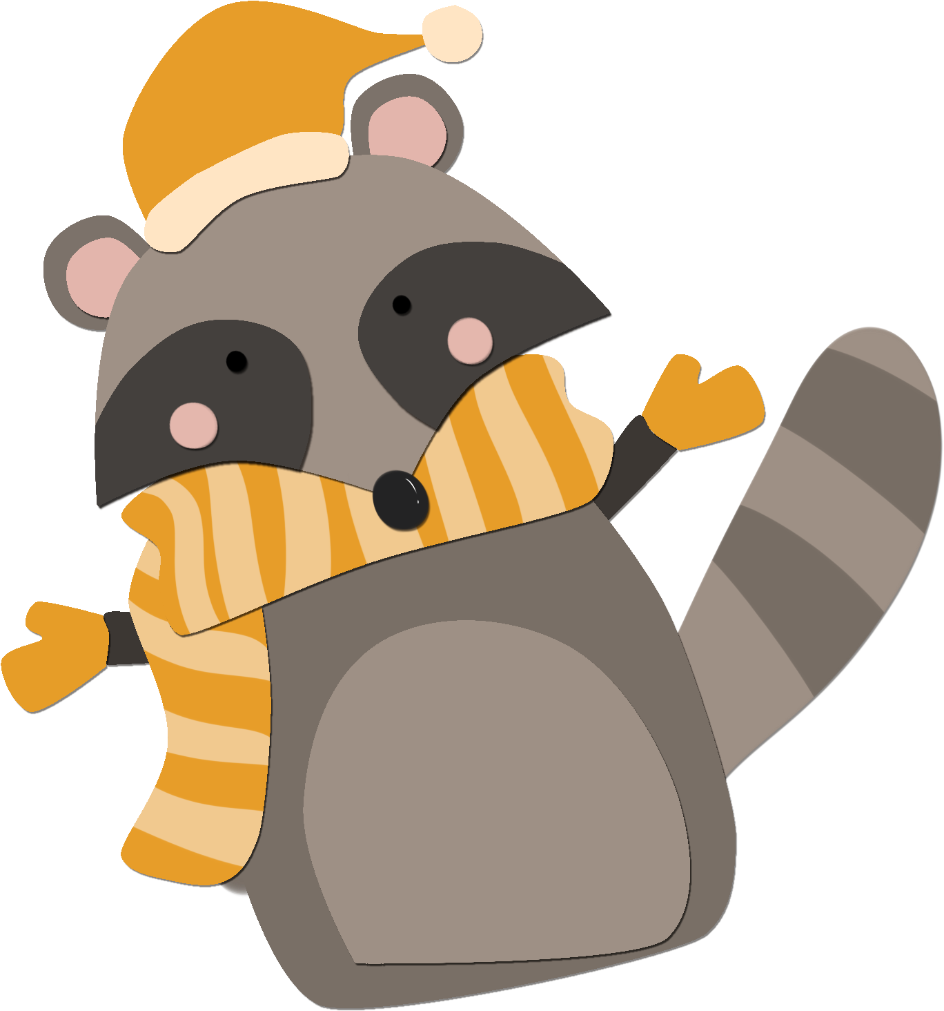 Cartoon Cute Animal Caught Pet Png And Psd - Cartoon Clipart (2000x2000), Png Download