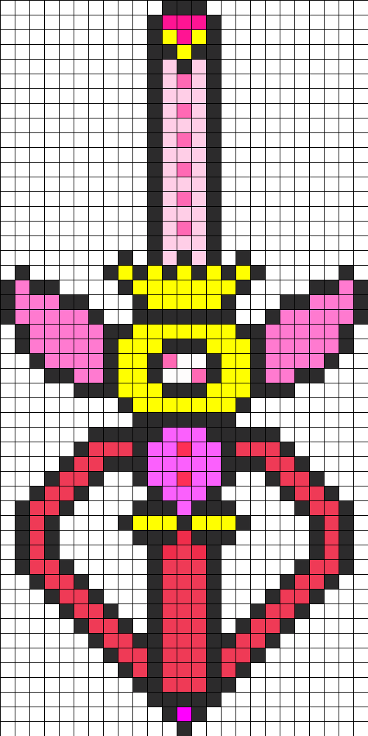 Sailor Moon Perler Bead Patterns Clipart (525x1050), Png Download