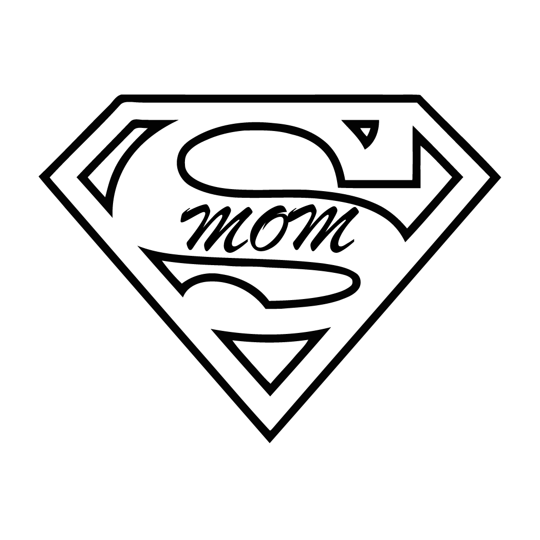 Super Mom Decal - Superman Logo Printable Coloring Pages Clipart (1051x1051), Png Download