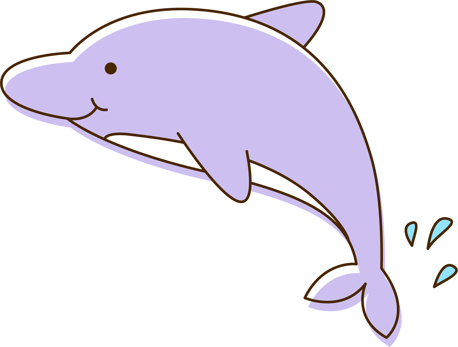 Common Bottlenose Dolphin Tucuxi Porpoise Clip Art - Purple Dolphin Clipart - Png Download (1501x1136), Png Download
