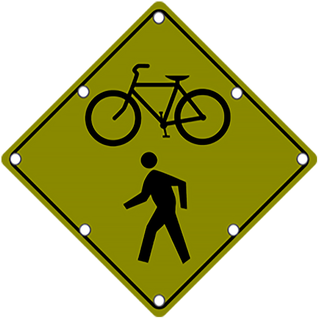 Ts40 Flashing Bike And Pedestrian Crossing Sign Night - Flashing Deer Crossing Sign Clipart (768x768), Png Download
