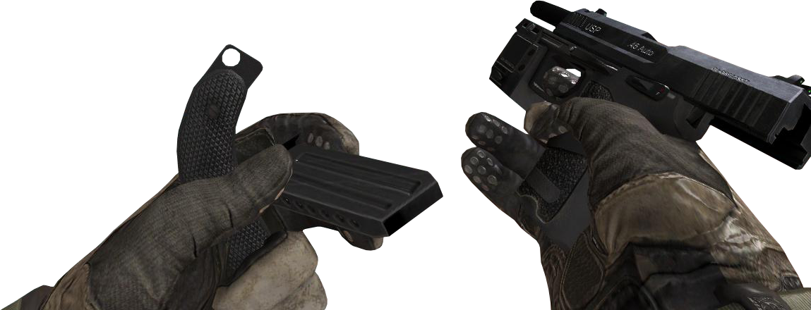 45 Tactical Knife Reloading Mw2 - Call Of Duty Modern Warfare 2 Usp Clipart (1149x440), Png Download