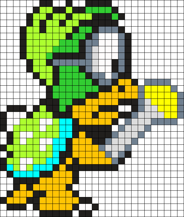 Iggy Koopa Perler Perler Bead Pattern / Bead Sprite - Iggy Koopa Pixel Art Clipart (589x694), Png Download