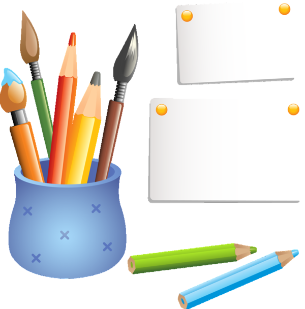 Crayons Clipart Stationary - Drawing Of Pencil Holder - Png Download (600x608), Png Download