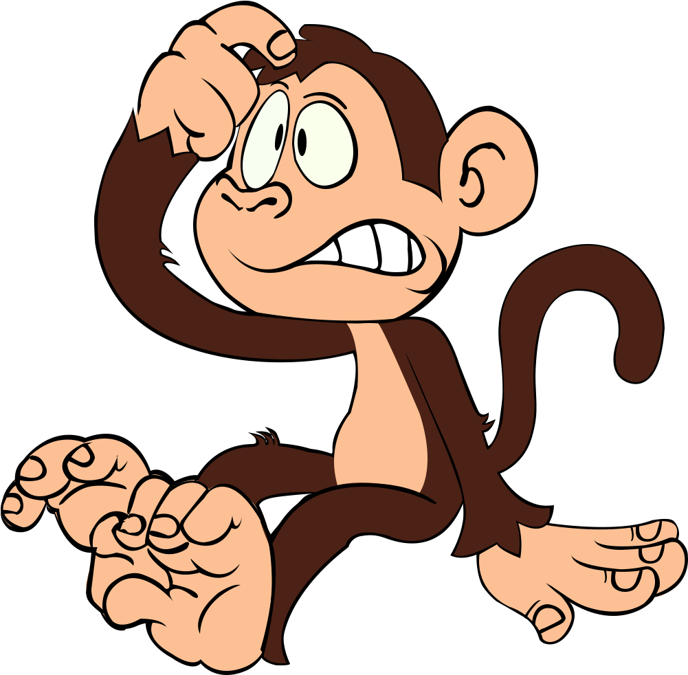 Monkey On Behance - Confused Cartoon Clipart (1001x982), Png Download