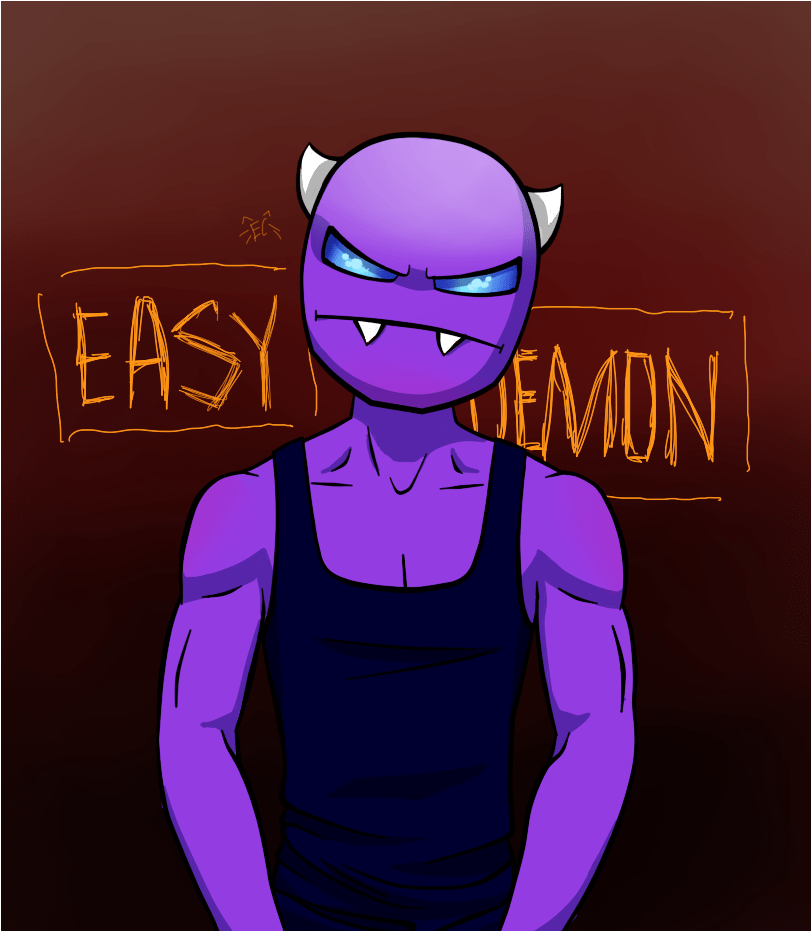 Easy Geometry Demon Dash - Cartoon Clipart (1210x930), Png Download