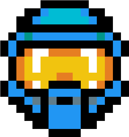 Halo Spartan Mask Blue - Master Chief Helmet Pixel Art Clipart (1400x1400), Png Download