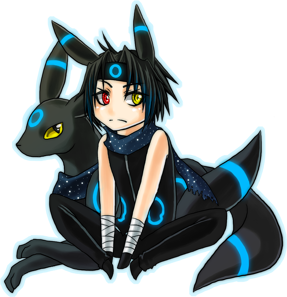 Umbreon And Sylveon - Cartoon Clipart (1200x1200), Png Download