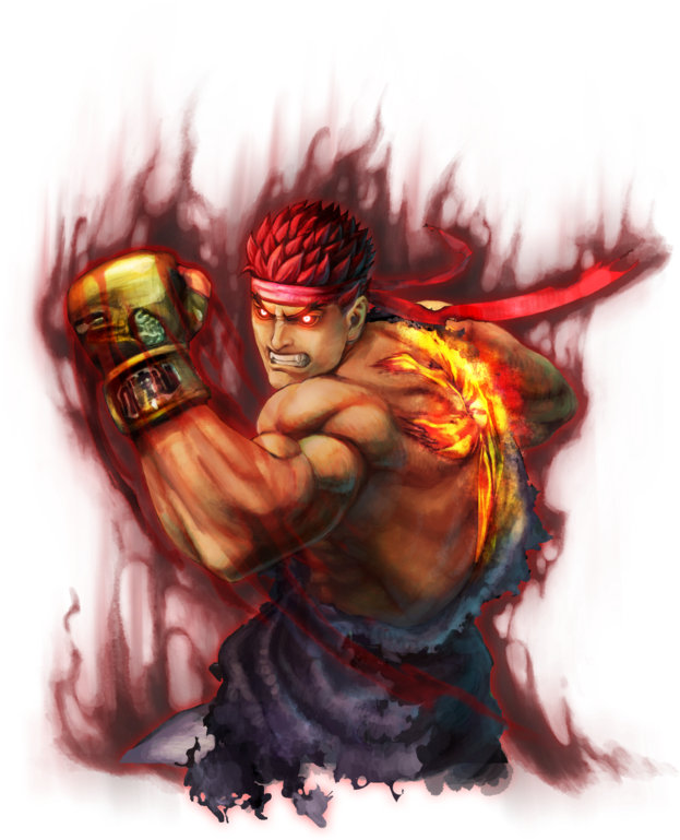 Frases De Victoria Ssf Iv - Street Fighter Iv Evil Ryu Clipart (640x785), Png Download