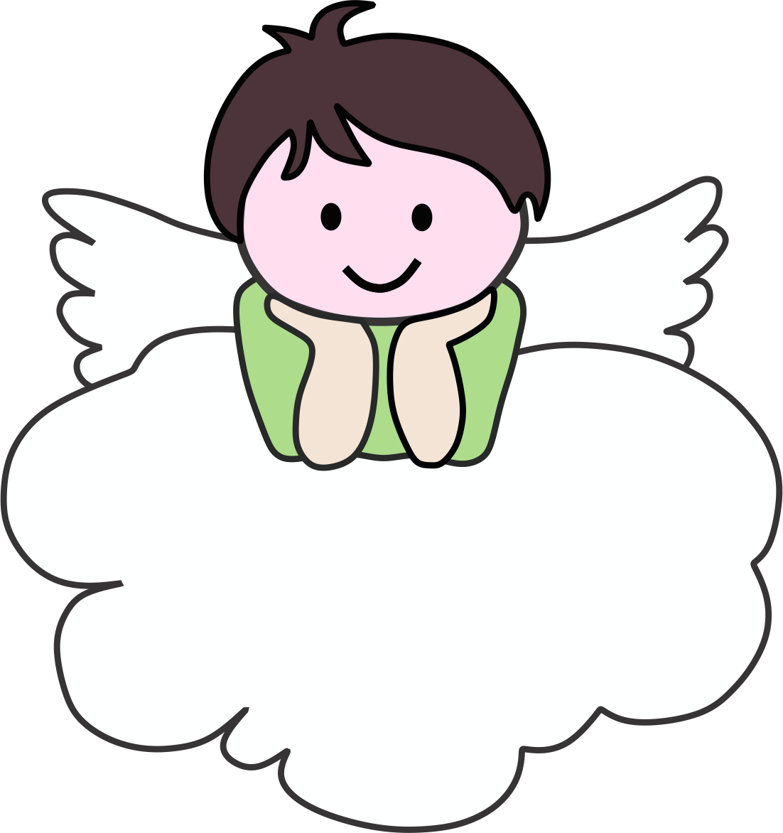 Este Lindo Angelito Espera A Que Lo Uses En Tus Próximos - Cartoon Clipart (1102x1172), Png Download