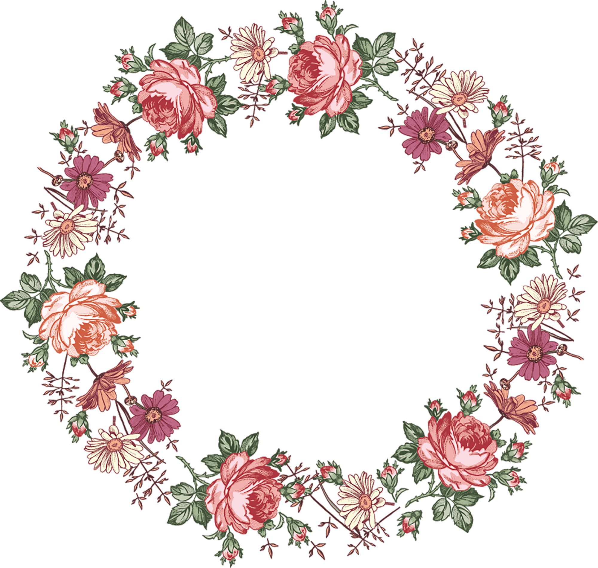 Rustic Flower Frame Clipart (2000x1900), Png Download