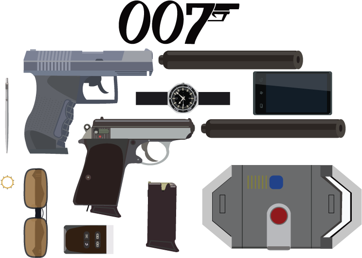 James Bond Icon Set By Student William Lovell - Firearm Clipart (780x576), Png Download