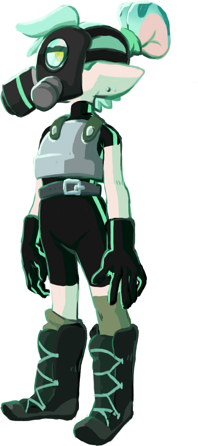 Doodle Of My Inkling Gas Mask Octoling Armor Pro Trail - Splatoon 2 Octo Armor Clipart (800x1597), Png Download