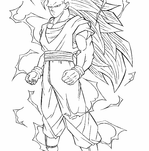 Download Vegeta Super Saiyan 3 Coloring Pages Dragon Ball