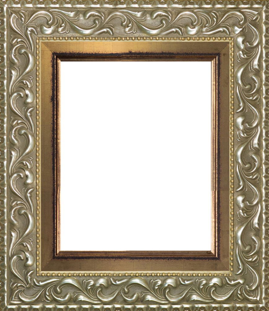 Rococo Silver And Burnished Gold Custom Stacked Frame - Picture Frame Clipart (867x1000), Png Download