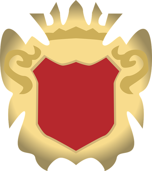 Coat Of Arms Shield Emblem Banner Historically - Schild Transparent Wappen Gold Clipart (639x720), Png Download
