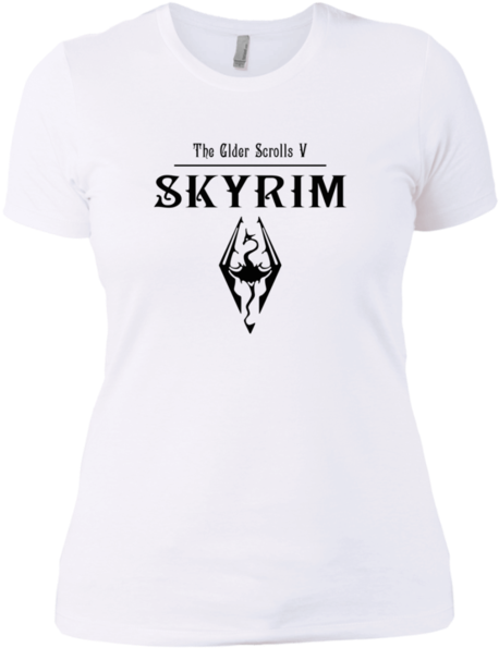 The Elder Scrolls V Skyrim T Shirt Nl3900 Next Level - Black And White Clipart (600x600), Png Download