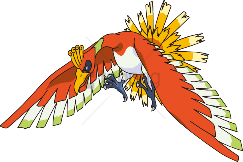 Free Png Ho Oh Png Image With Transparent Background - Pokemon Heart Gold And Soul Clipart (850x565), Png Download