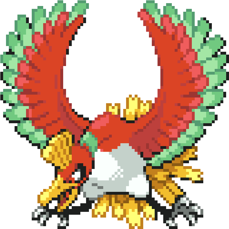 Ho-oh - Ho Oh Pixel Art Clipart (990x850), Png Download