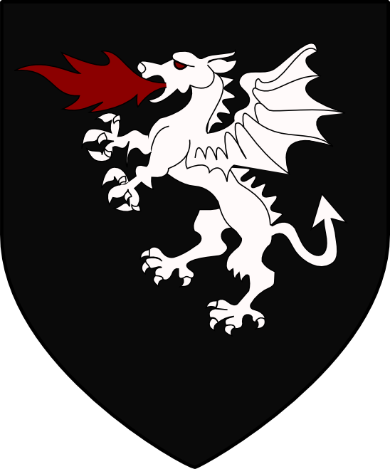 The Shield Of Sir Brun Sans Pitie' De Sable Au Dragon - Bloodraven Sigil Clipart (548x659), Png Download