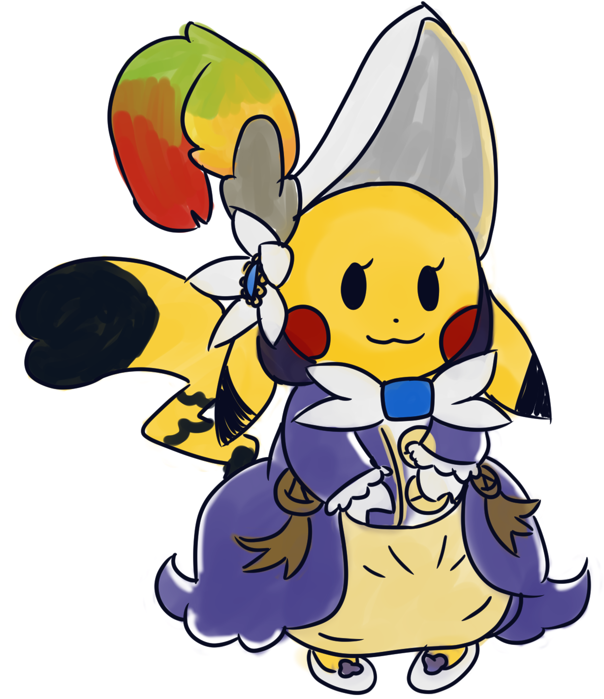 [with Ho-oh Feather Accessory ] - Cartoon Clipart (1700x1800), Png Download