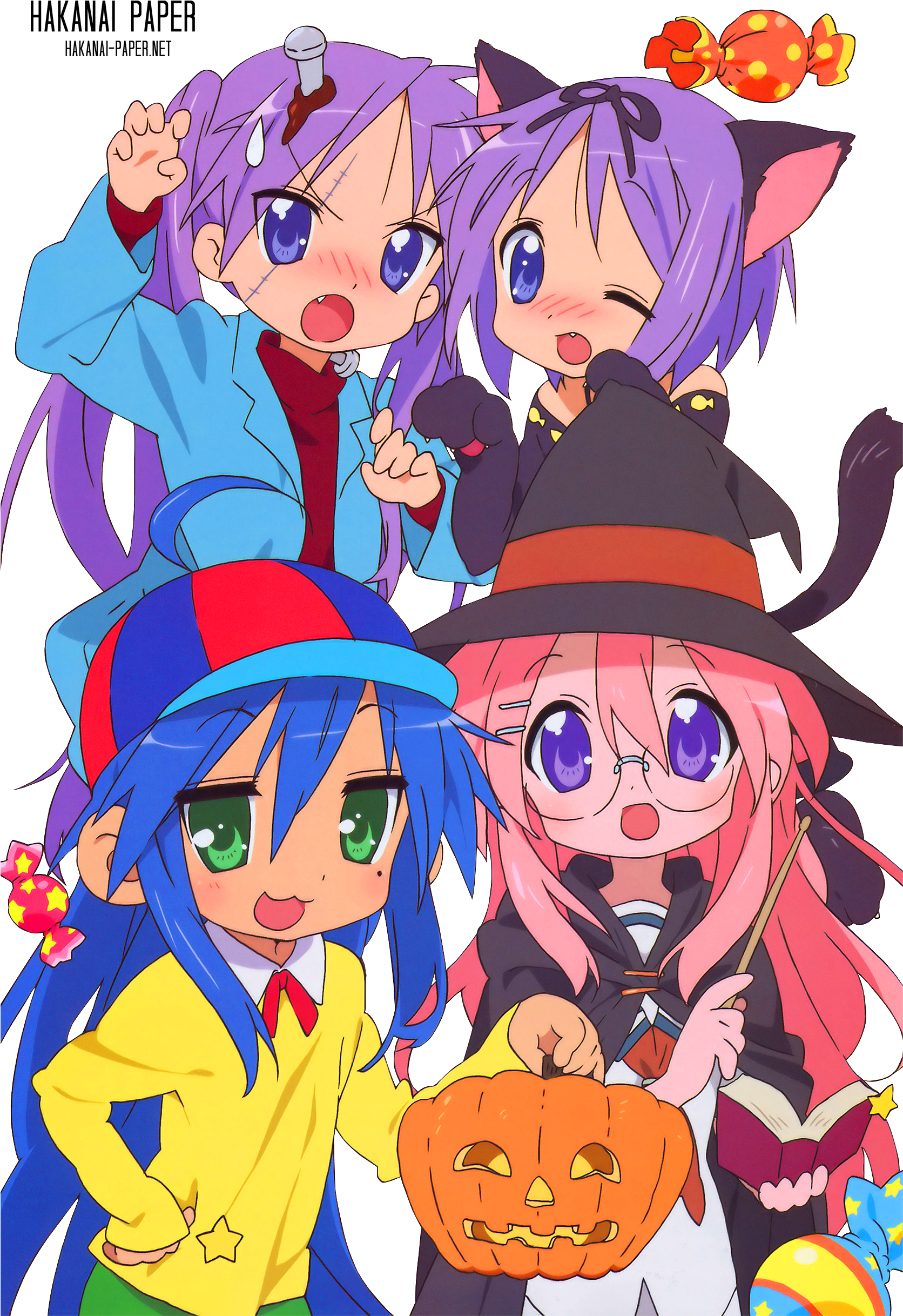 Lucky Star - Lucky Star Anime Halloween Clipart (1671x2483), Png Download