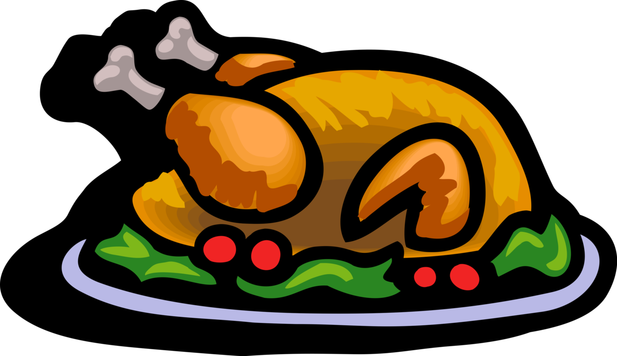 Vector Illustration Of Traditional Thanksgiving And - Christmas Turkey Dinner Clipart - Png Download (1213x700), Png Download