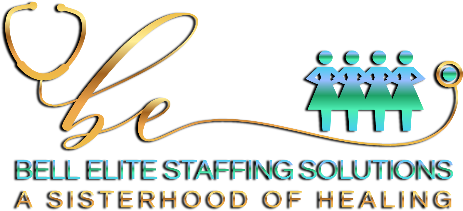 Cropped Bell Elite Long Logo Bell Elite Staffing & - Calligraphy Clipart (2398x909), Png Download