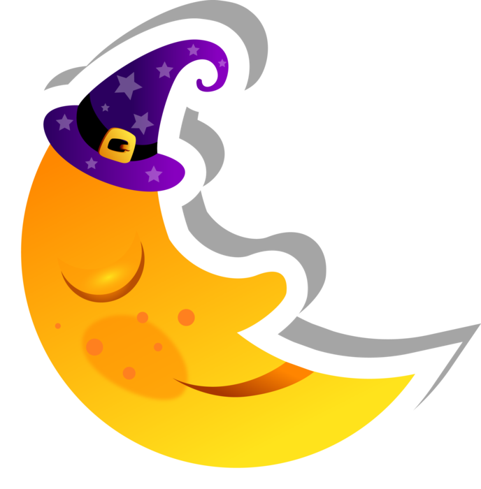 Sleepy Crescent Moon Sticker - Moon Clipart (688x700), Png Download