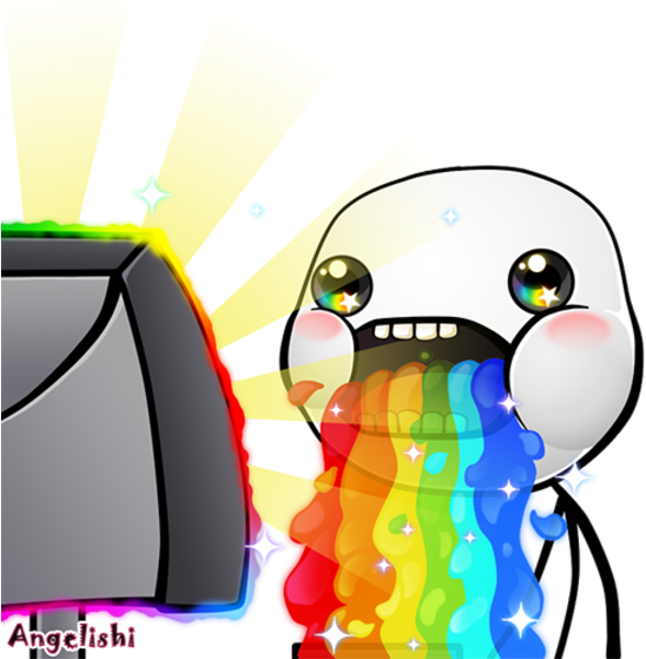 Real Rainbow Puke Hd - Puking Rainbows Clipart (600x600), Png Download