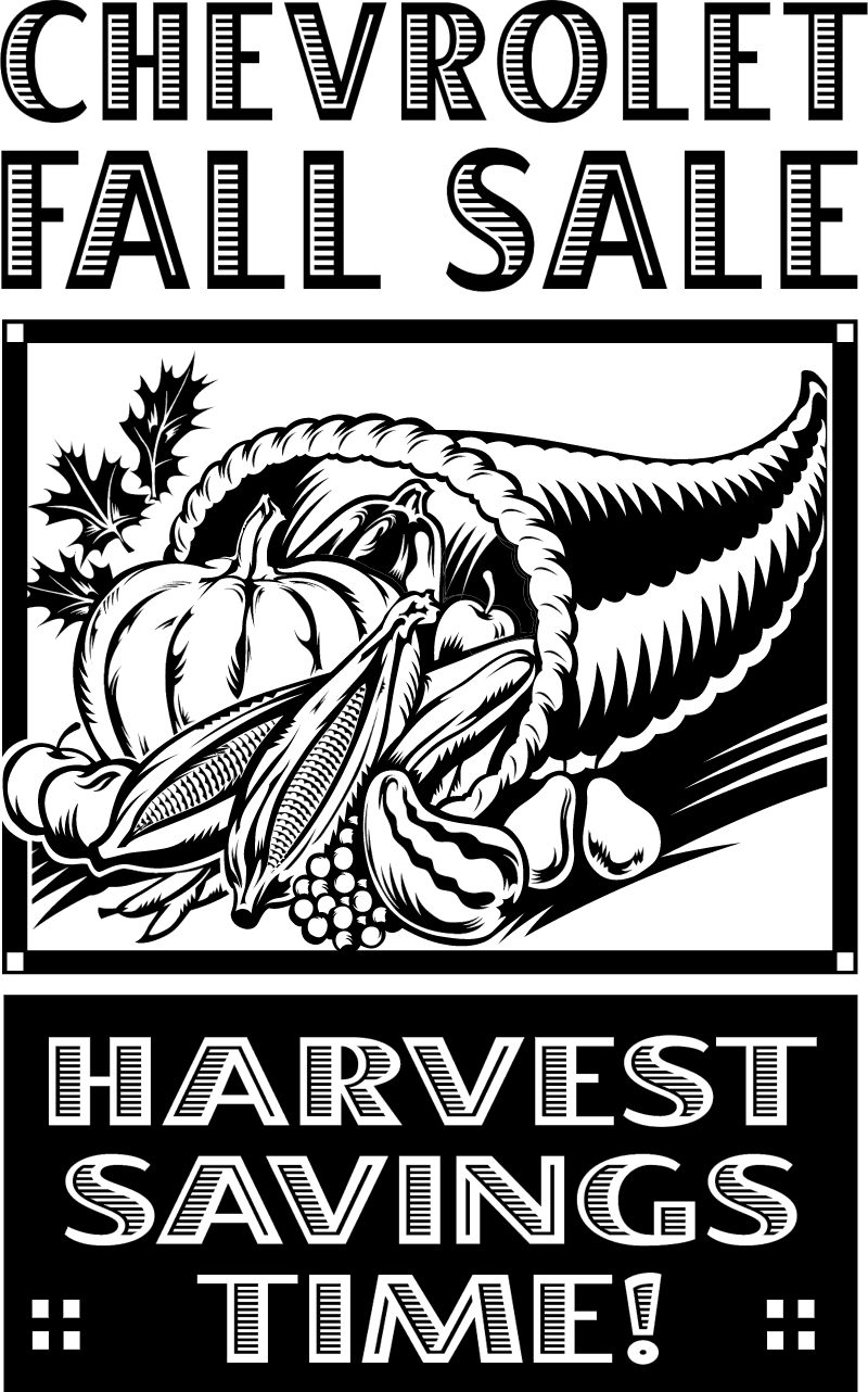Chevrolet Fall Sale Logo Vector - Food Black And White Clipart (800x1282), Png Download
