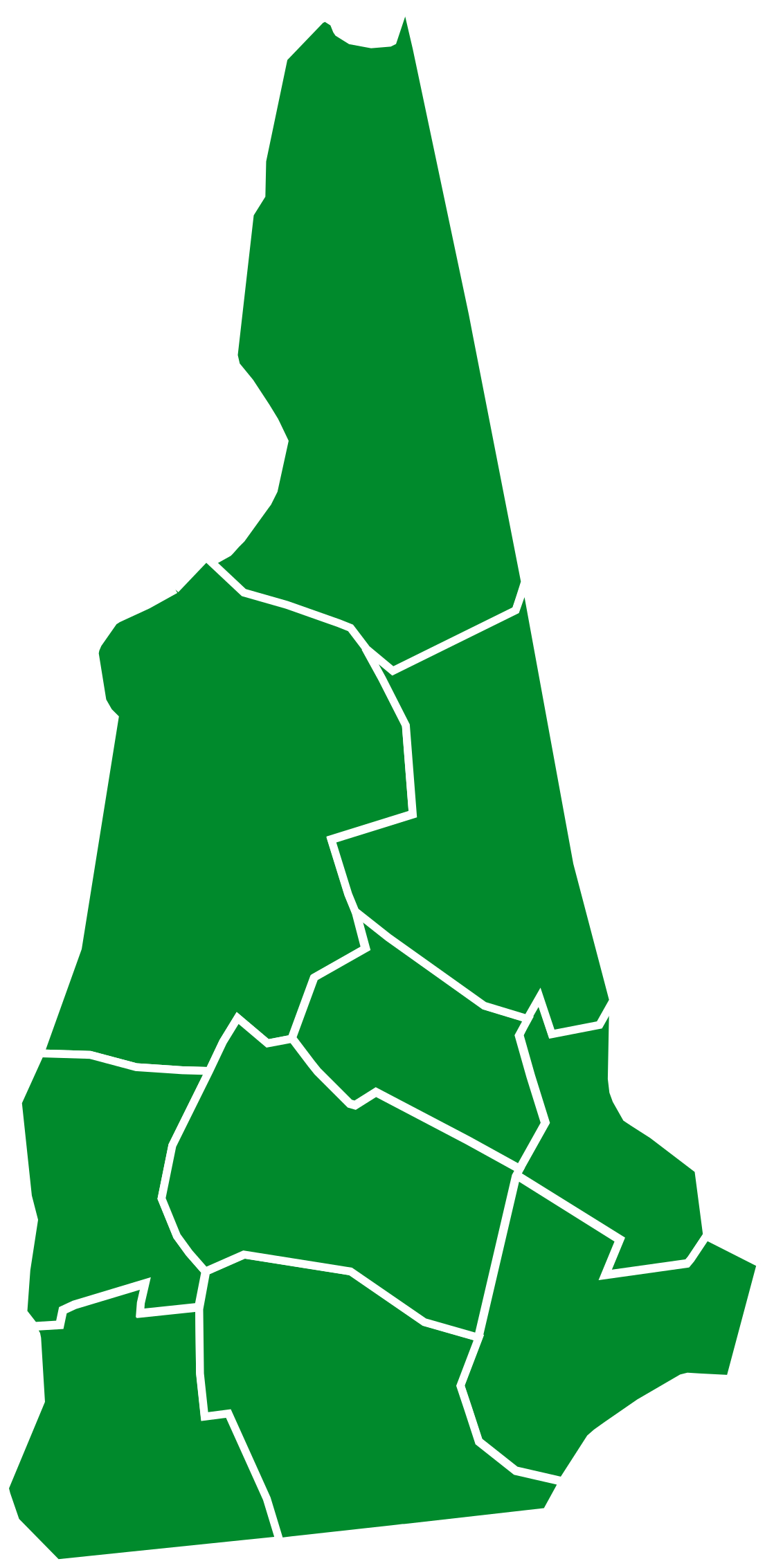 2016 New Hampshire Democratic Primary - Nh 2016 Election Results Clipart (1200x2456), Png Download