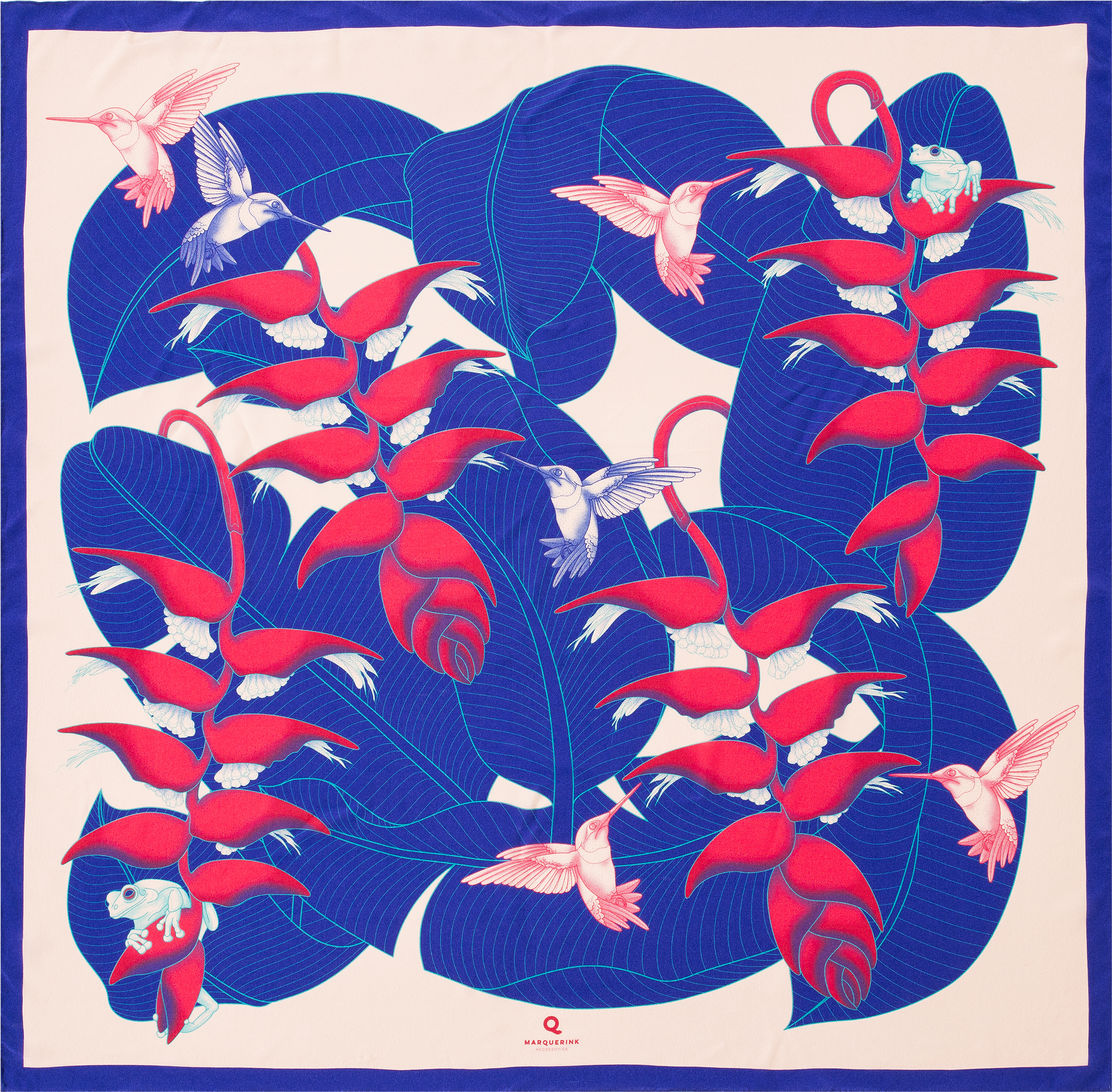 Scarf Design Tropical Garden Color Spectrum Blue In Clipart (2400x3140), Png Download