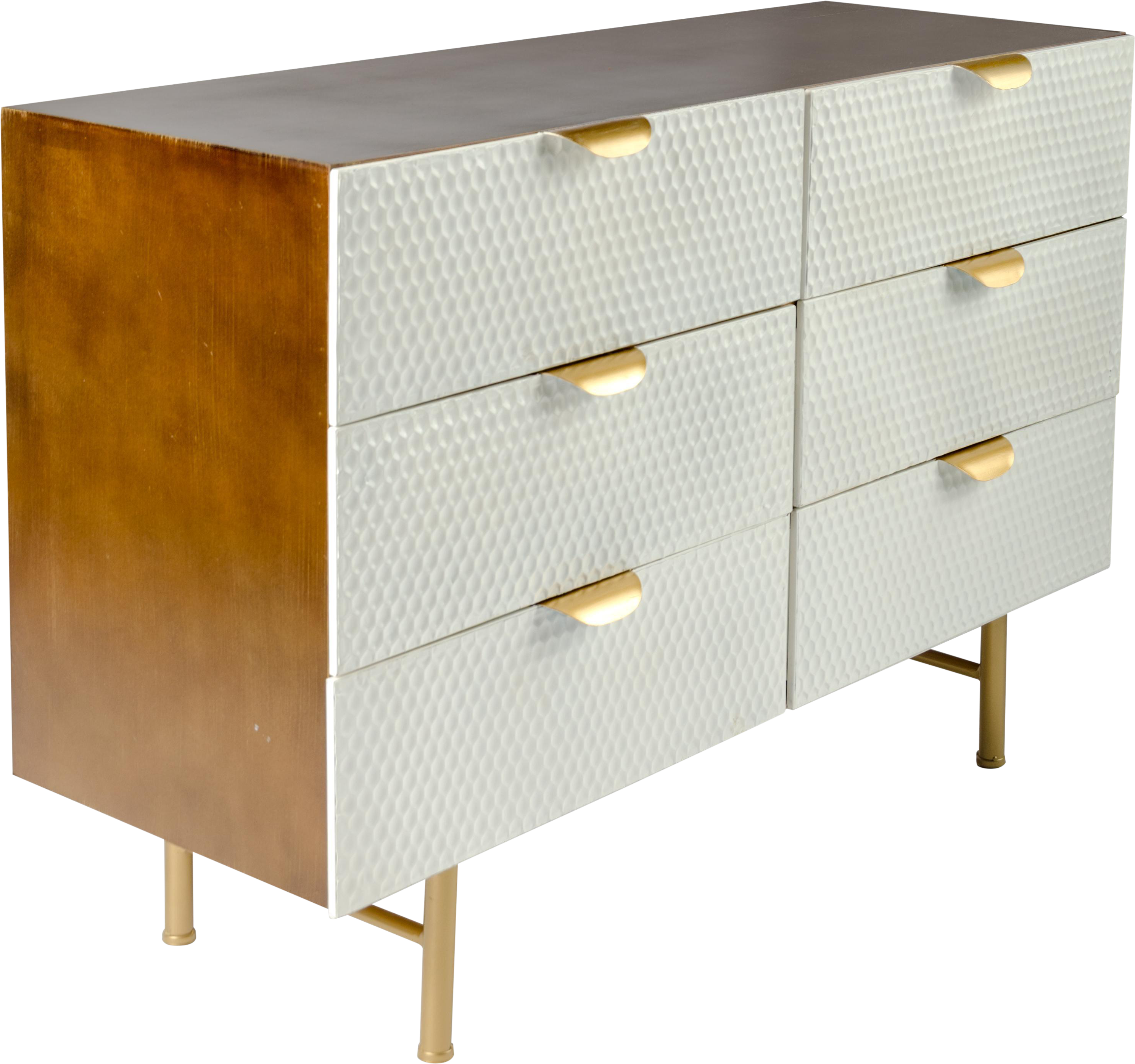 New Chest With 6 Drawers Can Be Used As A Console As - White And Gold Dresser Clipart (3304x3099), Png Download