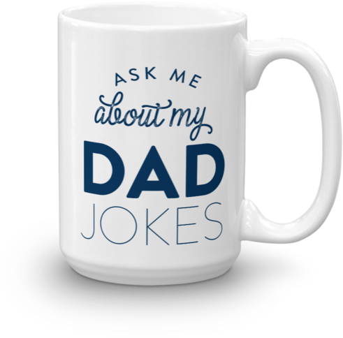 Funniest Coffee Mugs Dadjokes Mockup Handle Right 15oz - Beer Stein Clipart (600x600), Png Download