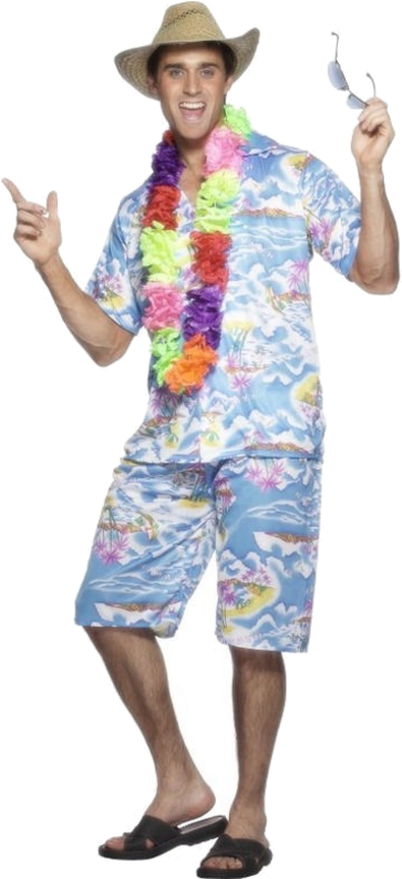 Dude - Man In Hawaiian Shirt Clipart (500x793), Png Download