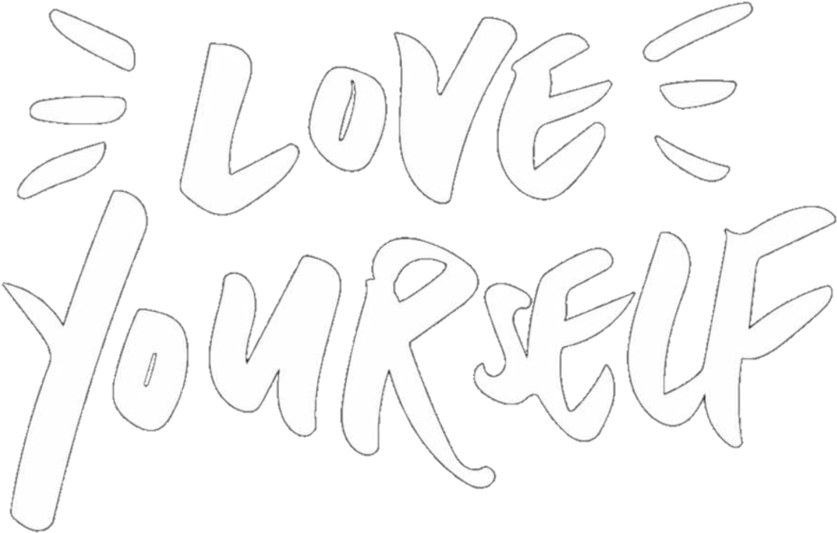 #love #loveyourself #white #words #quote #whitetheme - Love Yourself Overlay Clipart (1024x1024), Png Download