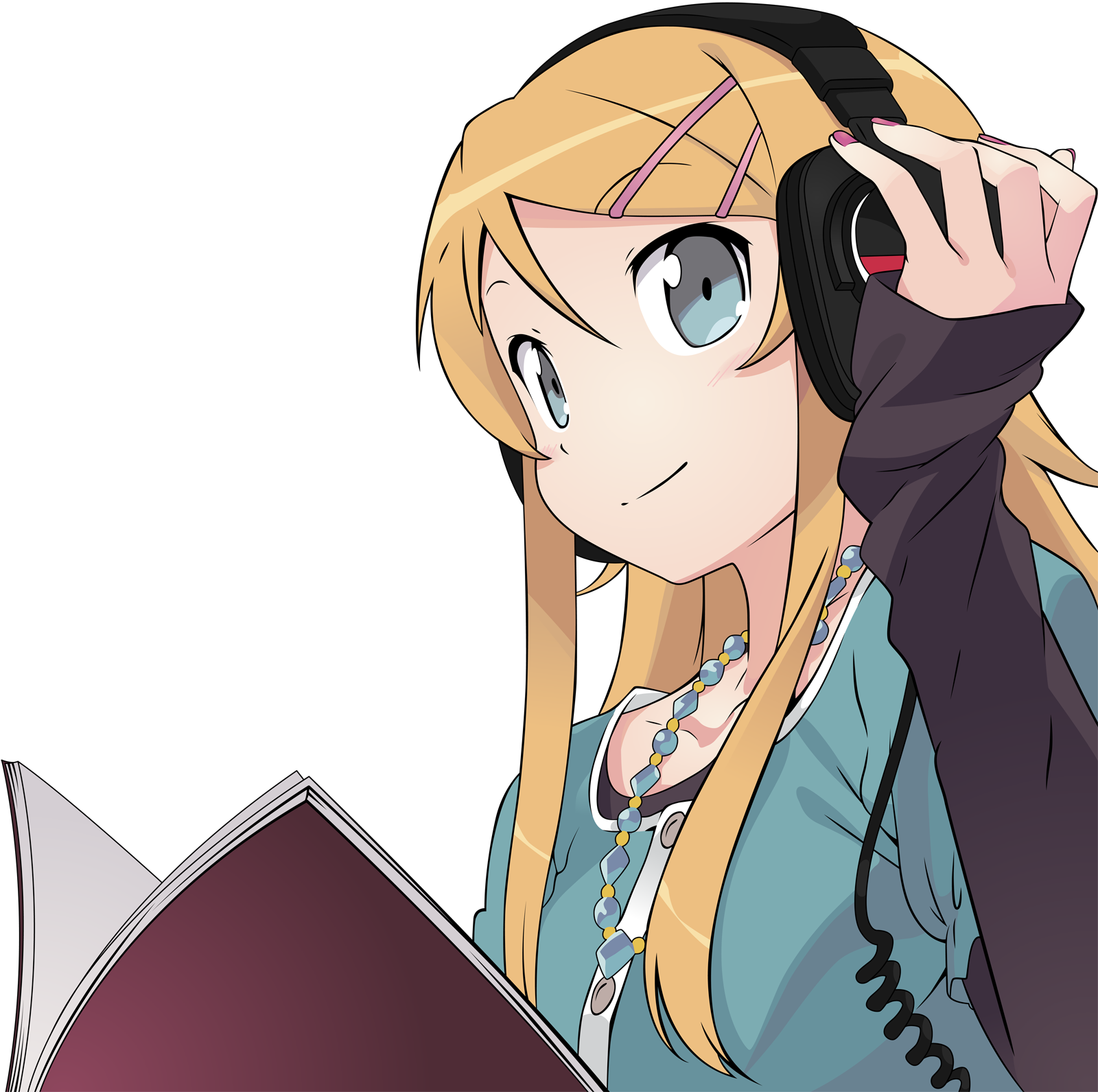 Is This Your First Heart - Anime Girl With Headphone Clipart (1600x1591), Png Download