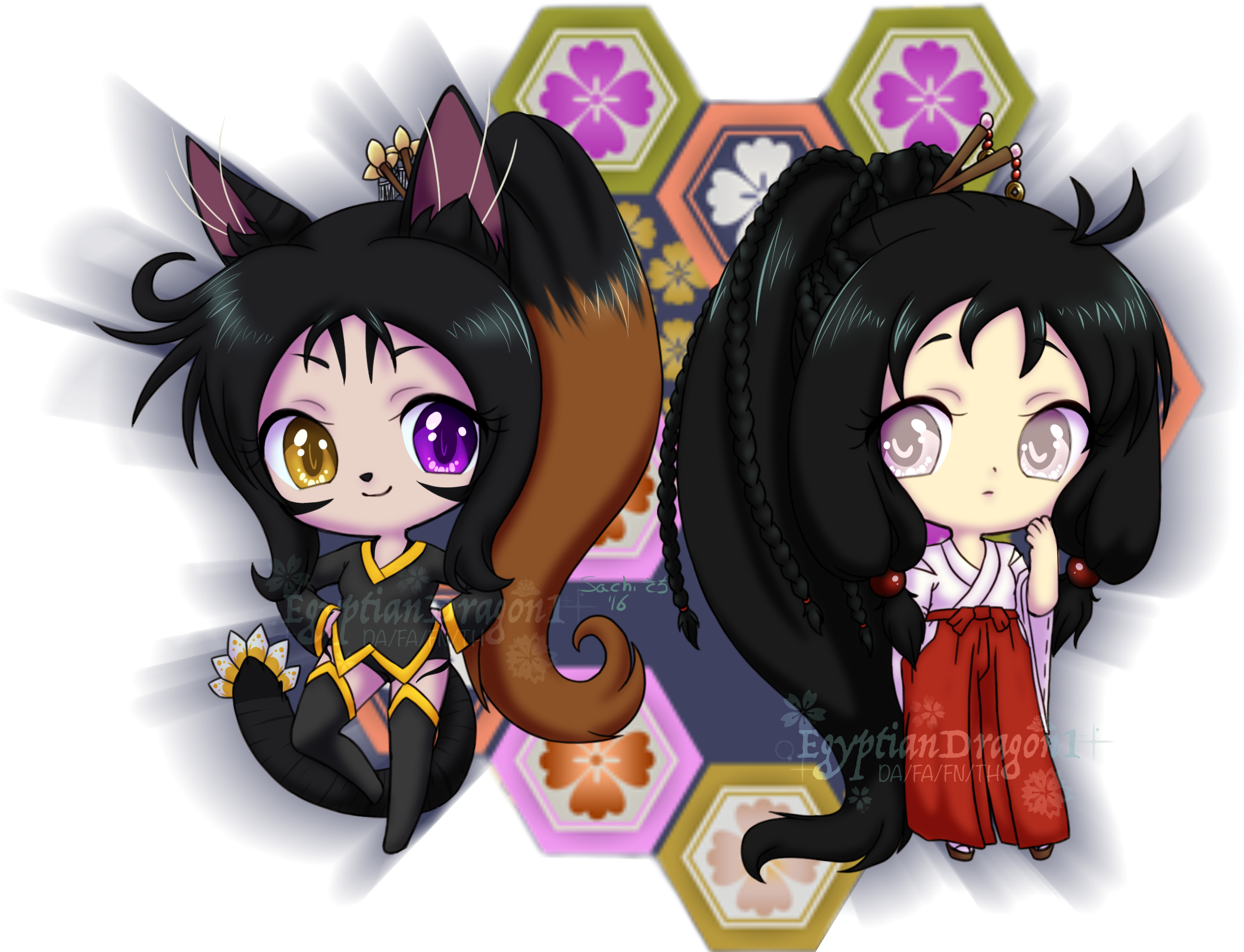 Koneko And Kiyomi, Ready To Explore - Cartoon Clipart (2278x1907), Png Download