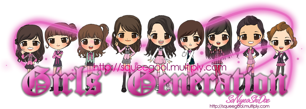 More Soshi Love From Our Favourite Taiwan Sone - Snsd Girls Generation Chibi Clipart (1024x381), Png Download