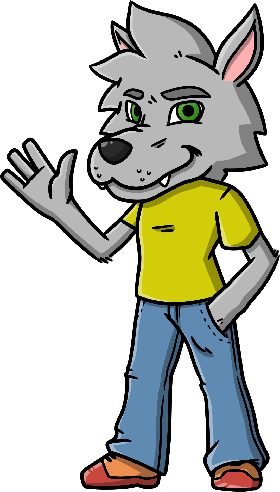 Wolf-mascot - Cartoon Clipart (1076x1887), Png Download