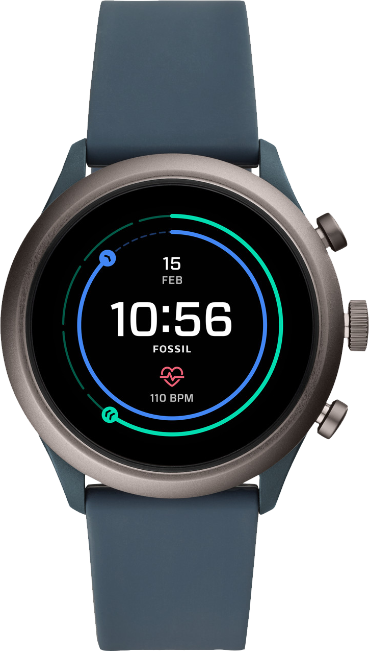 Worn Os - Fossil Sport Smartwatch Clipart (724x1275), Png Download