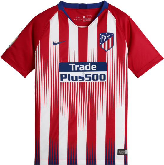 Official Atletico Madrid 2018-19 Jersey - Atletico Madrid Home Kit 18 19 Clipart (600x861), Png Download